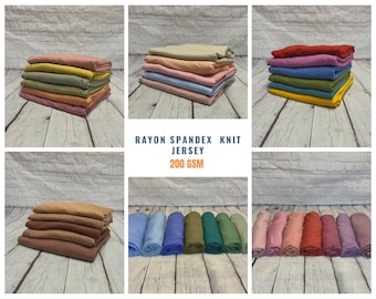 Premium Rayon Spandex Knit Jersey Fabric - 200 GSM, Soft & Stretchy, Perfect for Apparel, Crafts By The Yard