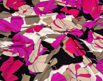 4 Way Stretch Print Nylon Spandex Fabric By The Yard Tricot Swim Wear Bikini Active Wear Tropical Floral Geometric Magenta Black Grey Flower