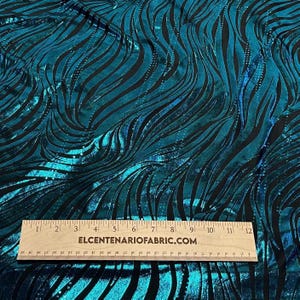 Foil Sequins Lurix Venezia 4 Way Flowy Polyester Spandex Knit Fabric By The Yard Dresses, Skirts, Swim Wear, Dance Wear Animal Zebra Print image 3