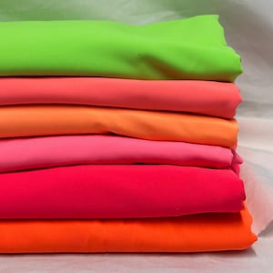 Nylon Spandex Tricot Solid Swimwear Activewear Fabric  By The Yard Neon Colors