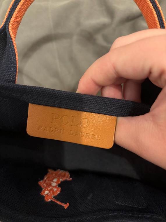 Polo Ralph Lauren Orange and Navy Small Tote Purse Etsy UK