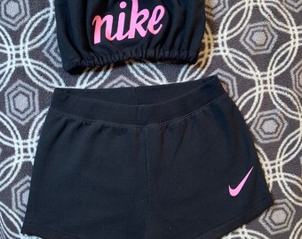nike tube top and shorts