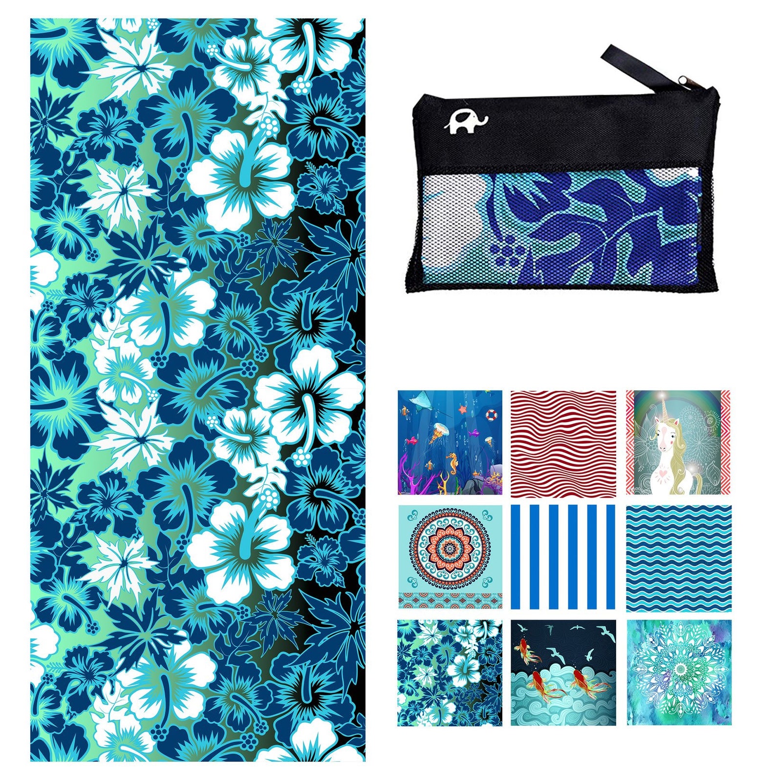 Microfiber Beach Towel Oversized XL 78 x 35 HIBISCUS Etsy