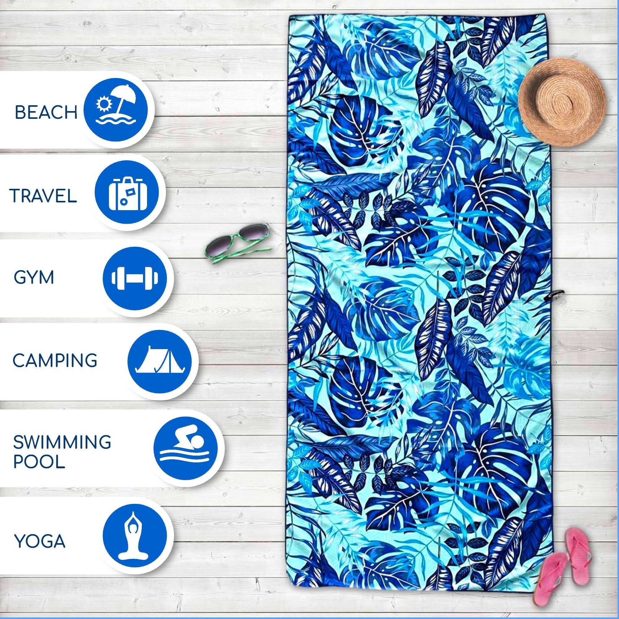 Microfiber Beach Towel 78X35 inch 200cmx90cm PALMS Etsy