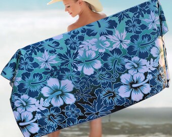 Microfiber Beach Towel Oversized - XL 78 x 35 - HIBISCUS