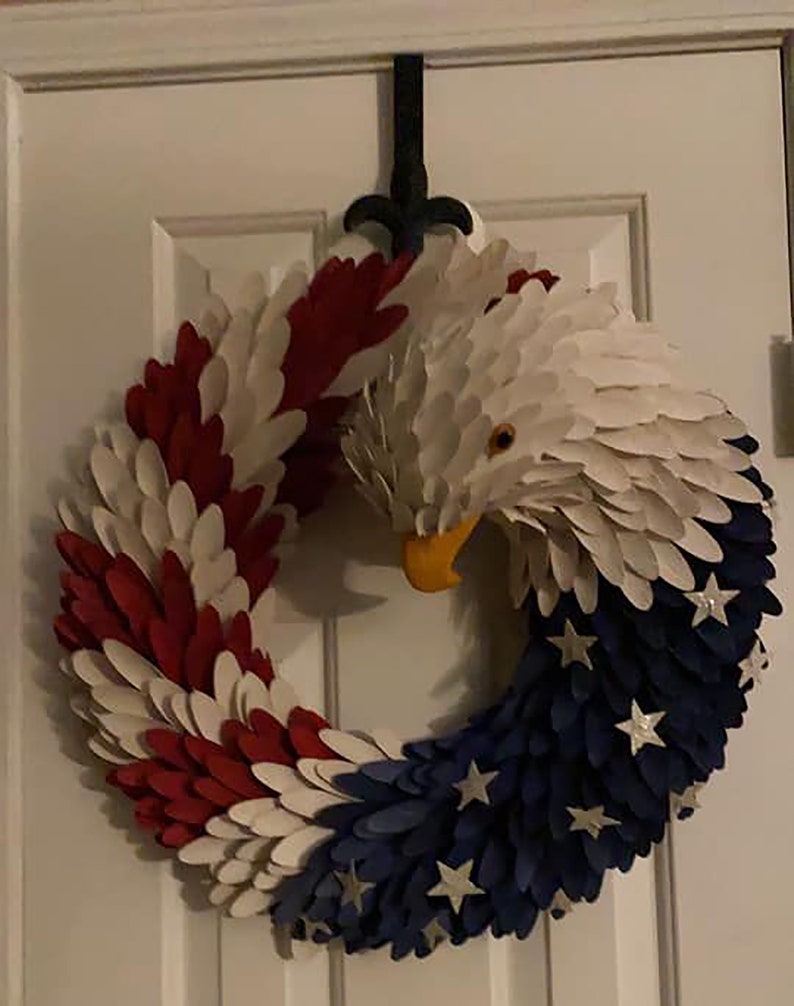American Eagle Wreath Patriotic Wreath For Front Door Etsy