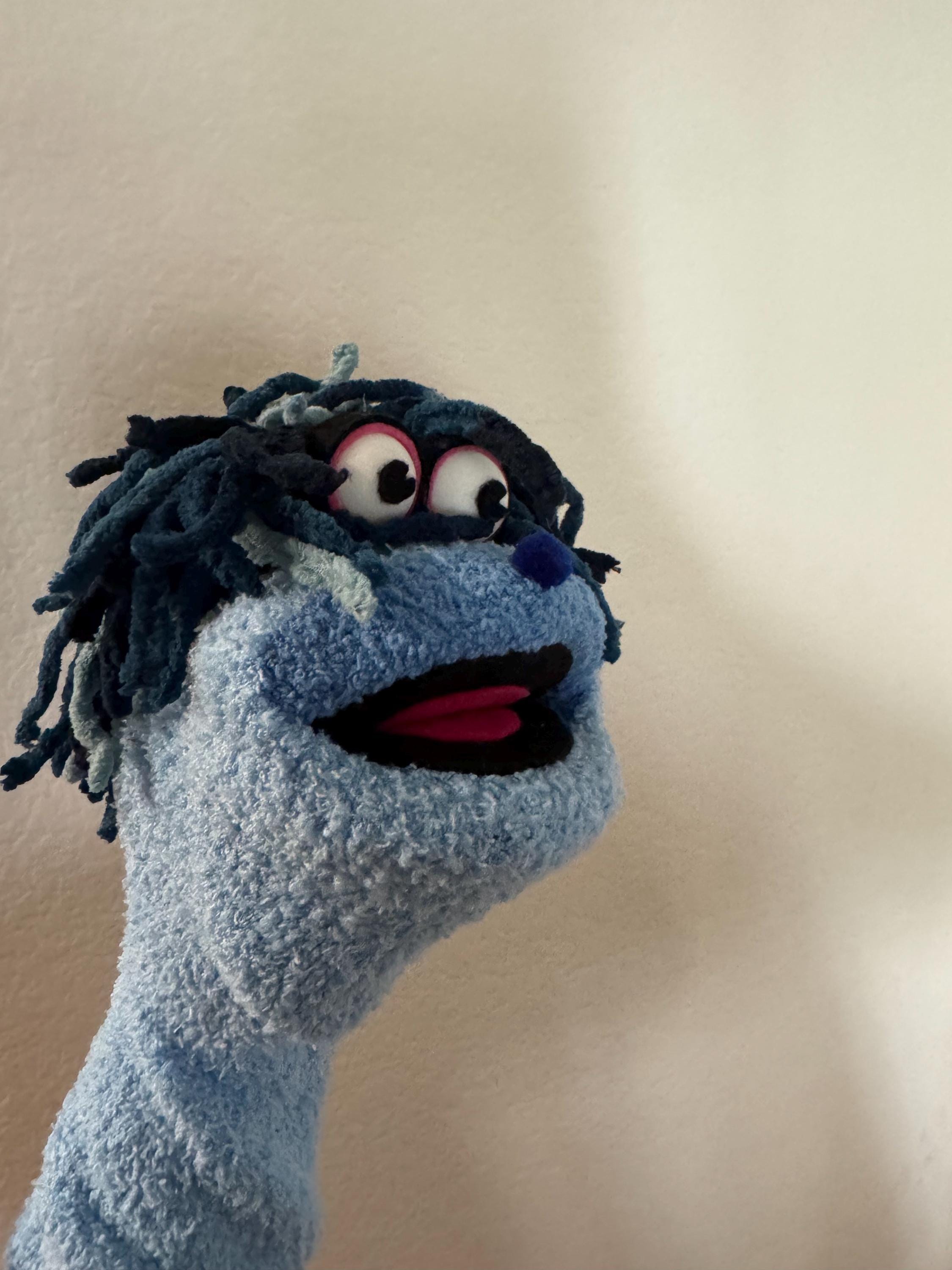 Hand Crafted Sock Puppet - Blue - Etsy