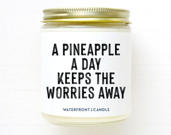 Pineapple Scent Candle | Beach Candle Gift For Her | Pineapple Scented Candle | Soy Candles | Beach Decor | Funny Candle | Waterfront Candle