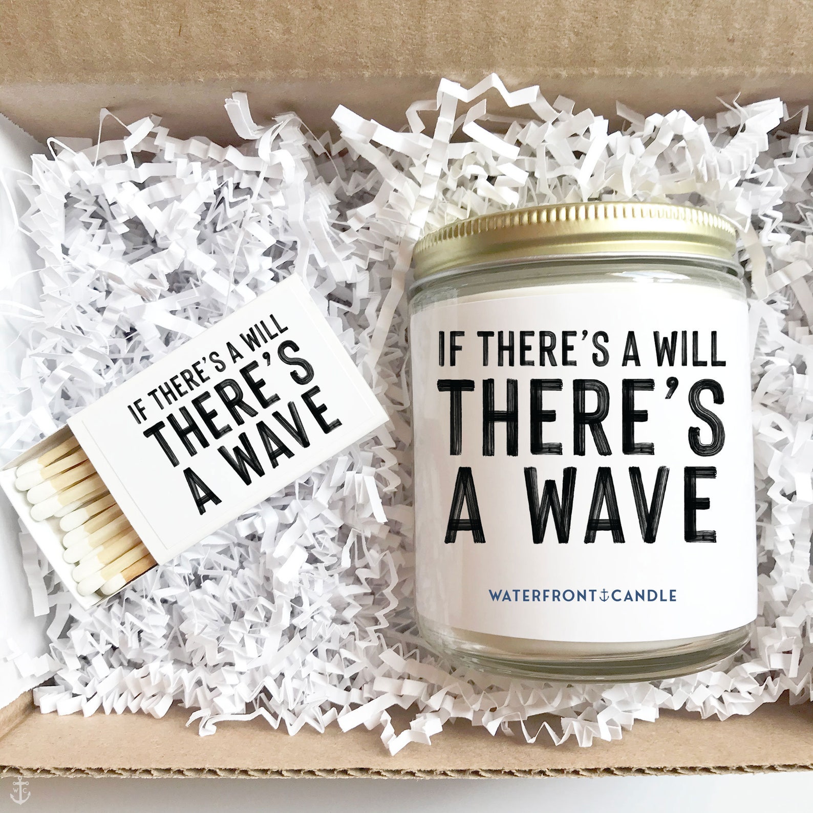 If There's A Will There's A Wave Candle Nautical Candle Encouraging Soy