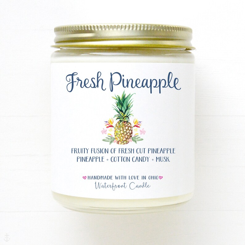 Pineapple Scented Candle Pineapple Candle Fruity Candle Etsy
