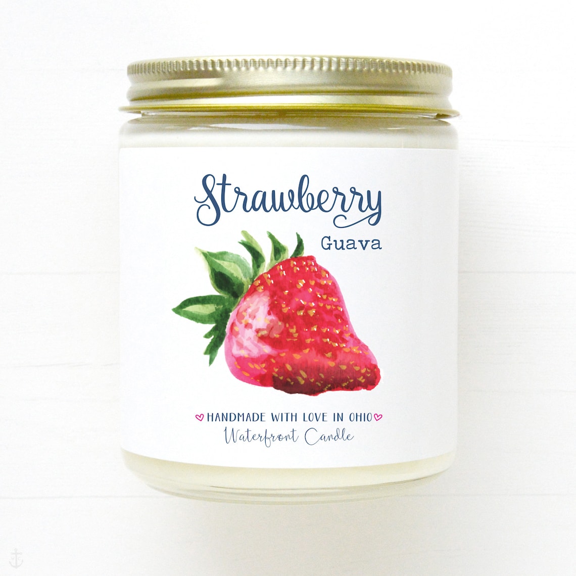 Strawberry Candle Strawberry Scented Candle Scented Soy Etsy