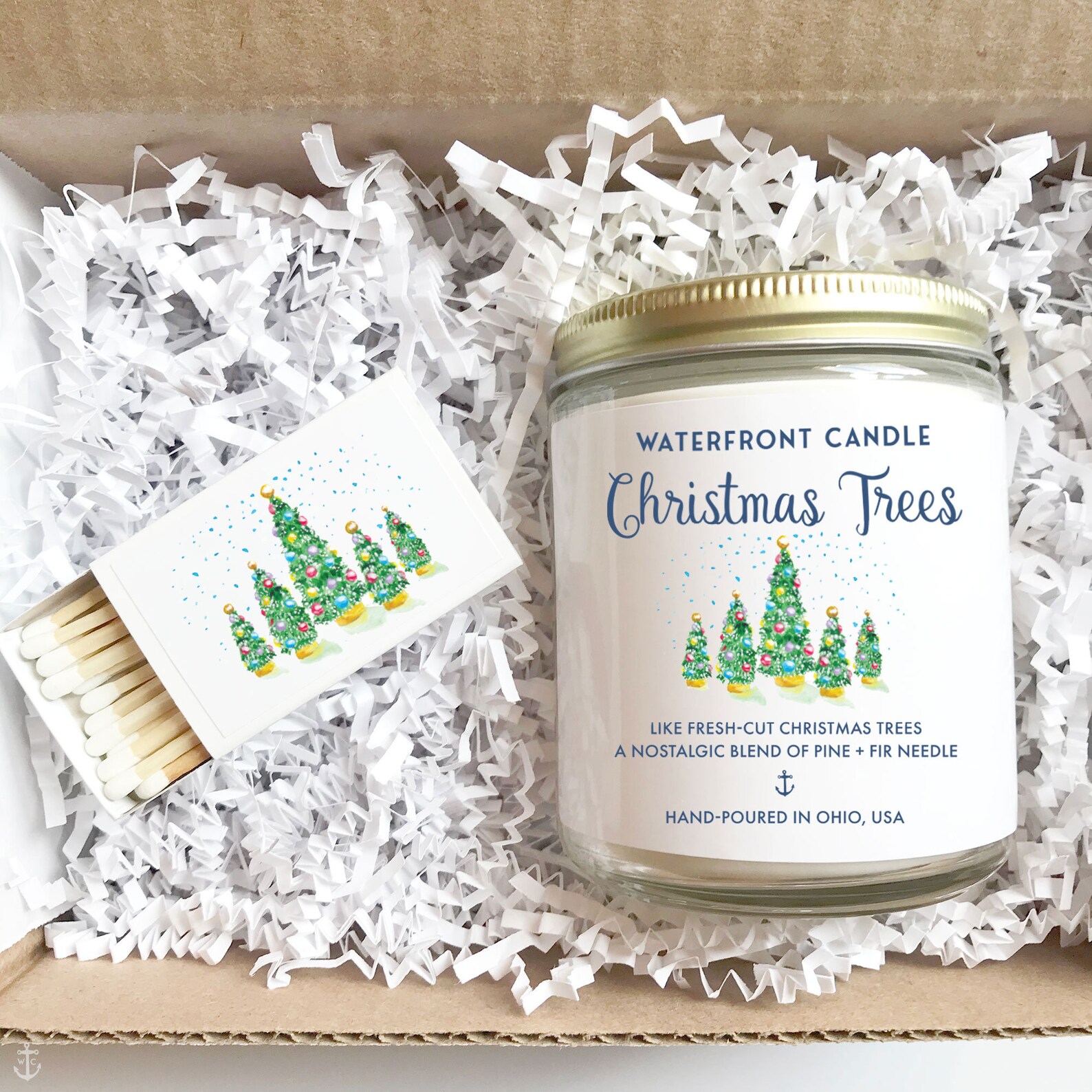 PINE CANDLE Gift Set Pine Scented Candle Winter Candle Gift Etsy