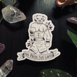 Boxing Boxer Dog Tough American Traditional Sticker