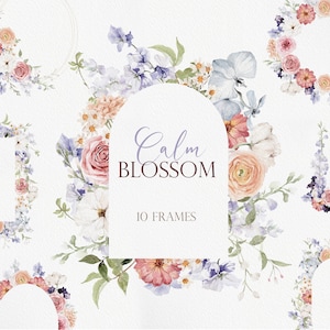 Kalme BLOSSOM, aquarel bloem PNG, aquarel clipart, bloem PNG, Boho clipart, bruiloft bloem, aquarel bloemen