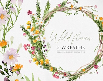Wild flowers, Flower clipart, Watercolor flower, Watercolor clipart, Wild flower PNG, Watercolor flower PNG, Flower PNG, Wild flower clipart