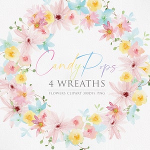 Watercolor clipart, Spring Wreaths, Floral arrangements, Wedding Clipart, Floral Watercolor, Watercolor flower PNG, Wildflower clipart