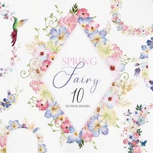 Spring Fairy Flower, Watercolor flower, Flower clipart, Pastel flower, Fantasy flower, Spring flower, Wedding cllipart