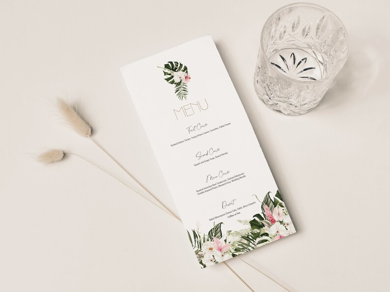 Jungle Bridal, Watercolor clipart, Watercolor flower, Summer clipart, Monstera Clipart, Summer Wedding, Tropical Clipart, Pampass Clipart image 7