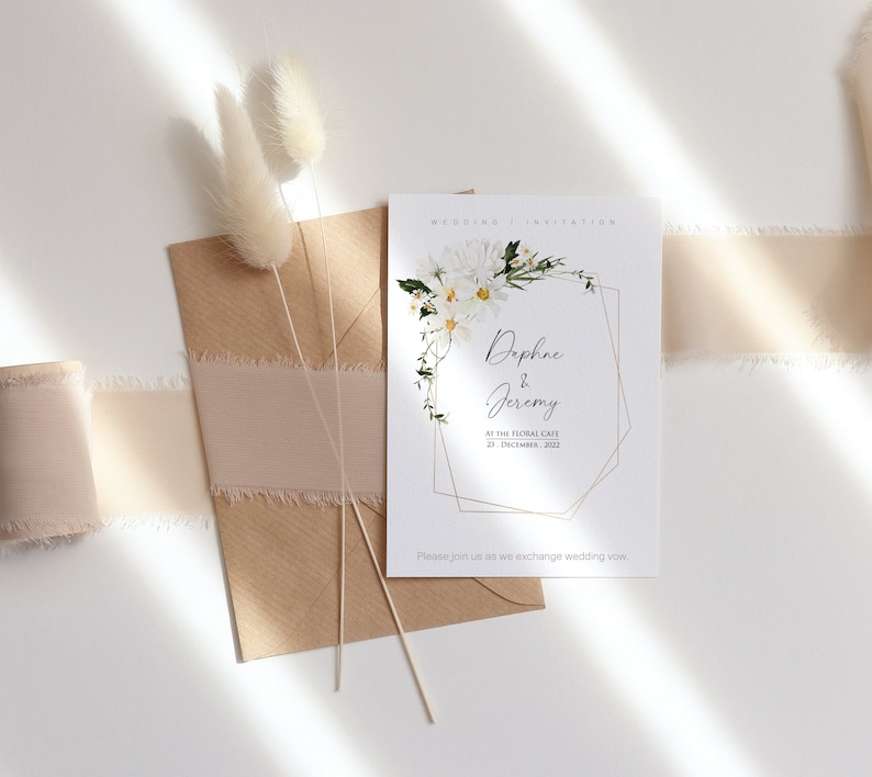 Pure Bridal flower, Watercolor flower, White flower, Wedding invitation clipart, Daisy clipart, Watercolor Wedding clipart, Watercolor Daisy image 2