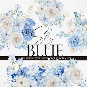 HimmelBLAUe Blume, Aquarell Blume PNG, Aquarell Clipart, Blaue Blume Clipart, Aquarell Blaue Blume, Boho Blume Clipart, Blaue Blume