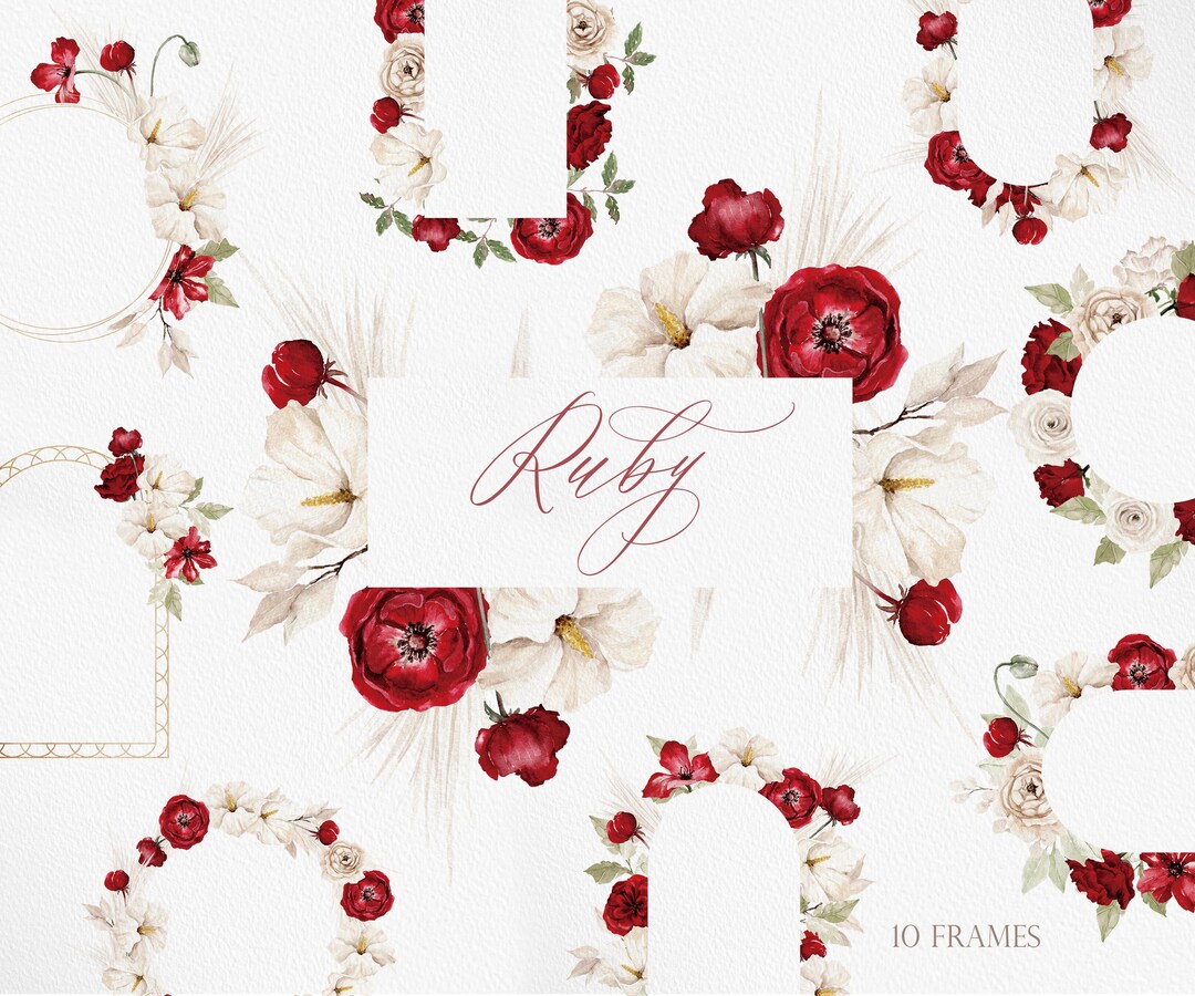 Ruby Flower Drawing RUBY Flowers, Watercolor Flower, Watercolor RED Flower, Red Flower PNG ...