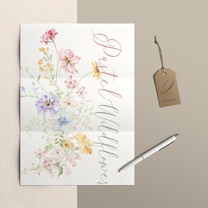 Pastel Wildflower Clipart, Watercolor Floral Bouquets, Spring Wedding Flowers PNG, Wildflower Clipart, Spring Wildflower, Spring flower PNG image 7