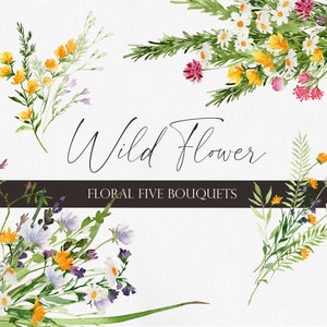 Wild flowers, Flower clipart, Watercolor flower, Watercolor clipart, Wild flower PNG, Watercolor flower PNG, Flower PNG, Wild flower clipart
