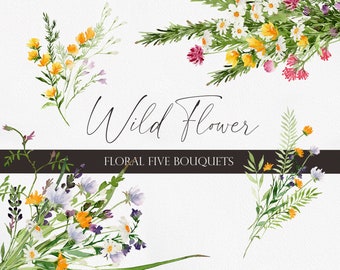 Wild flowers, Flower clipart, Watercolor flower, Watercolor clipart, Wild flower PNG, Watercolor flower PNG, Flower PNG, Wild flower clipart
