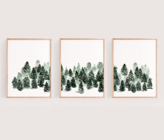 Set of 3 Watercolor Prints Printable Wall Art Landscape | Etsy