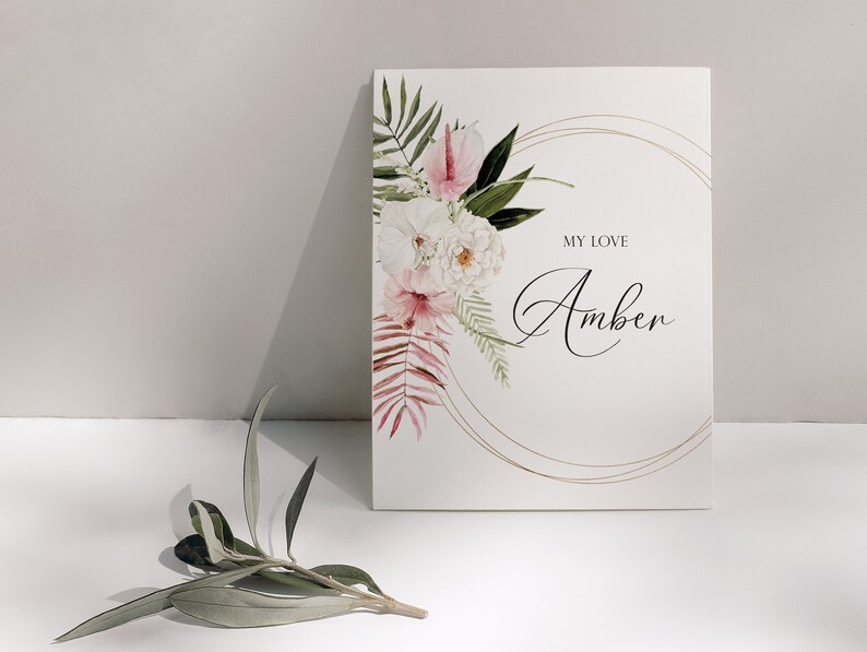 Jungle Bridal, Watercolor clipart, Watercolor flower, Summer clipart, Monstera Clipart, Summer Wedding, Tropical Clipart, Pampass Clipart image 7