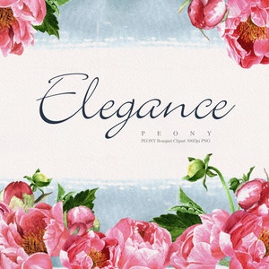 Peony watercolor clipart, Greenery Watercolor Bouquets, Peony bouquet, Floral arrangements, Peony art, Flower Clipart, Floral Watercolor