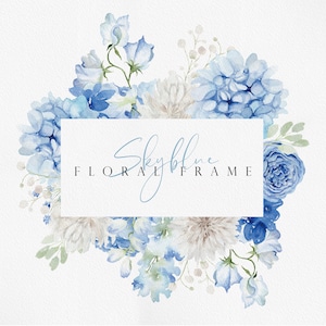 Flor azul celeste, flor aquarela PNG, clipart aquarela, clipart de flor azul, flor azul aquarela, clipart de flor boho, flor azul