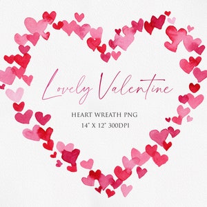 Aquarell Valentinstag, Valentinstag Clipart, Herz Clipart, Valentinstag Png, Liebe Clipart, Herz Kranz, Pink Clipart