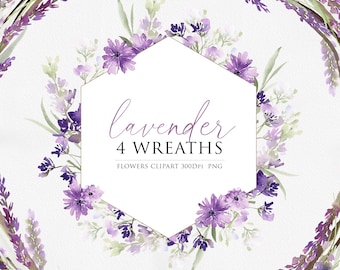 Watercolor clipart, Purple Bouquets, Floral arrangements, Wedding Clipart, Watercolor flower PNG, lilac clipart, lavender wreath