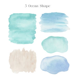 OCEAN Boho, Summer Clipart, Ocean Clipart, Coral clipart, Watercolor Clipart, Watercolor Beach, Watercolor Ocean, Watercolor Summer Boho image 8