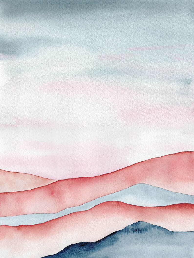 Set of 3 Watercolor prints Printable Wall Art Landscape | Etsy
