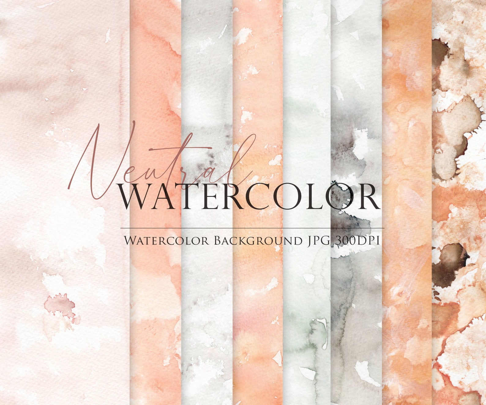 Neutral Background Watercolor Background Watercolor Border Etsy