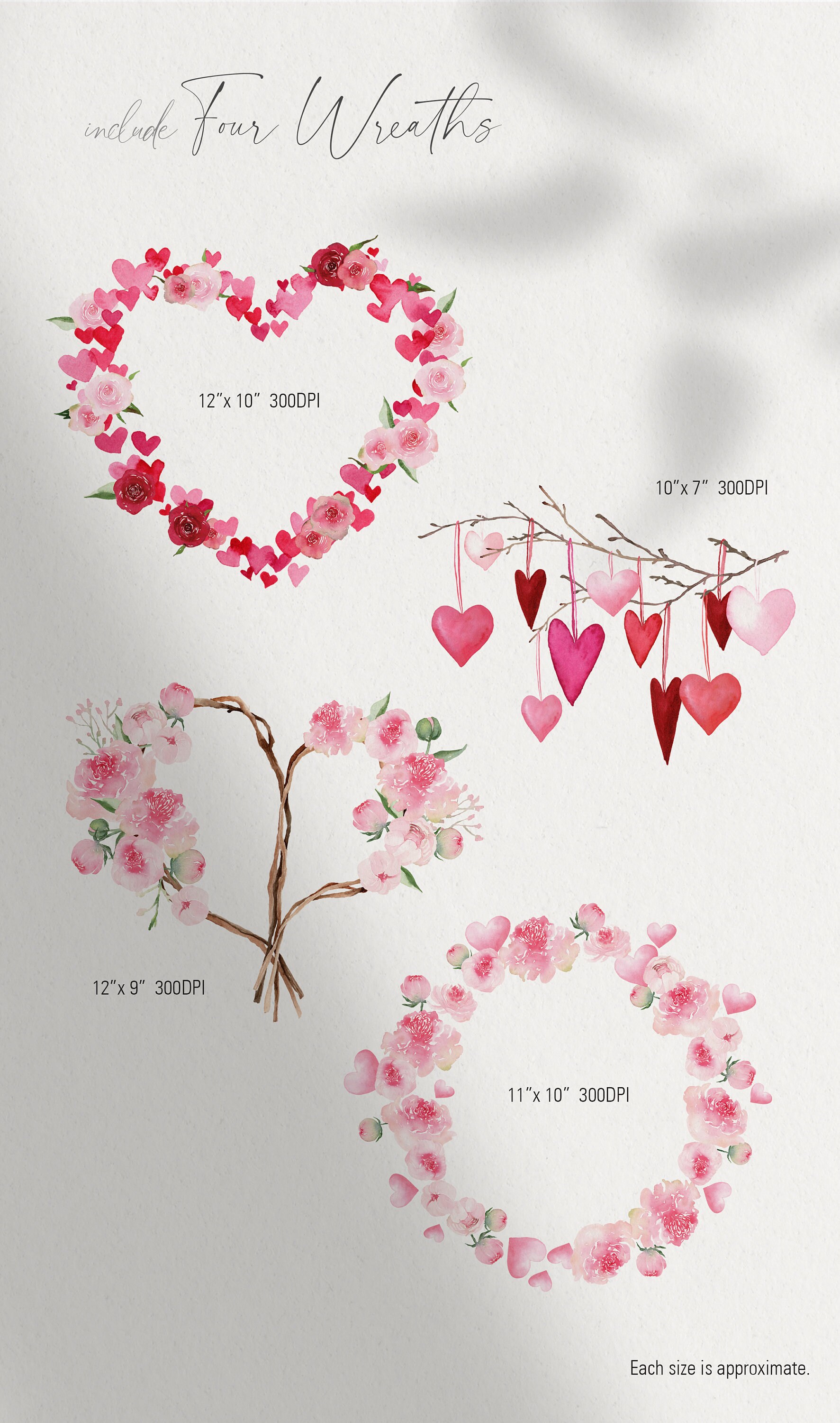 Flower Png, Watercolor Valentine, Valentine Clipart, Heart Clipart ...