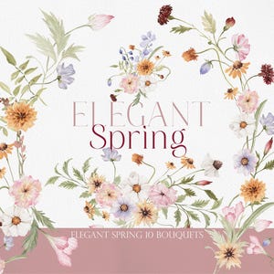 ELEGANT SPRING, Watercolor Flower, Watercolor Spring Flower, Spring Wildflower, Watercolor Wildflower, Spring Flower