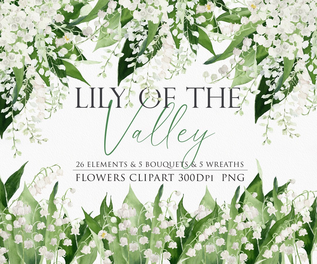 Lily of the Valley Clipart, Lily of the Valley PNG, Wedding Clipart