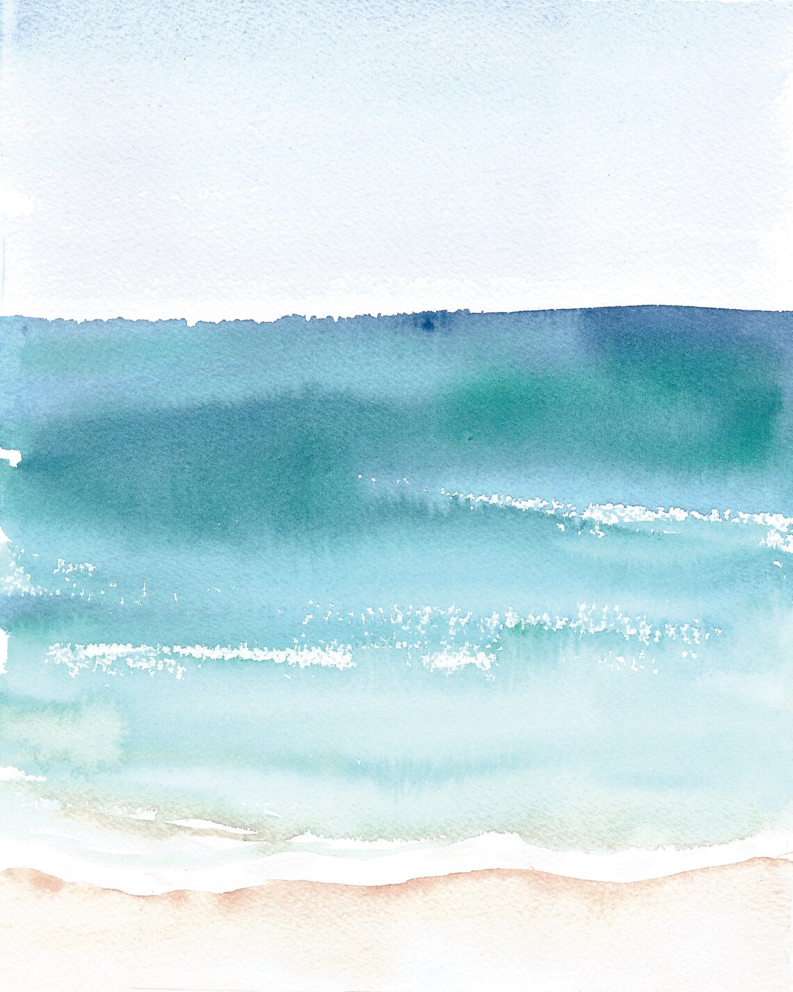 Set of 3 Watercolor prints Printable Wall Art Ocean Etsy