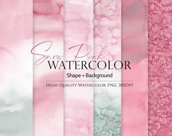 Watercolor background clipart, Watercolor border, Watercolor shape, Watercolor Pink, Design resources, Watercolor resources