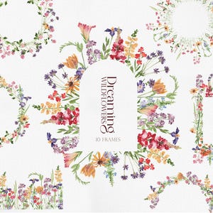 Dromen WILDE BLOEMEN, aquarel wilde bloemen, aquarel bloem clipart, wilde bloemen clipart, zomer wilde bloemen, weide bloem clipart