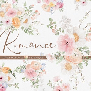 Romanze Blumen, Aquarell Clipart, Aquarell Blumen PNG, Hochzeitsblume, Frühlingsblume, Aquarell Frühlingsblume, Aquarell Blumenstrauß