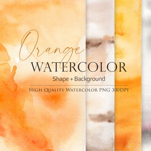 Watercolor background clipart, Watercolor border, Watercolor shape, Watercolor orange, Design resources, Watercolor resources