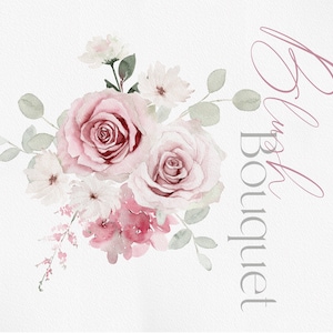 Aquarell Blume, Aquarell Blush Clipart, Blumen Clipart, RosenStrauß, Aquarell Bouquet, Rosa Blume, Blush Blume, Blush Clipart