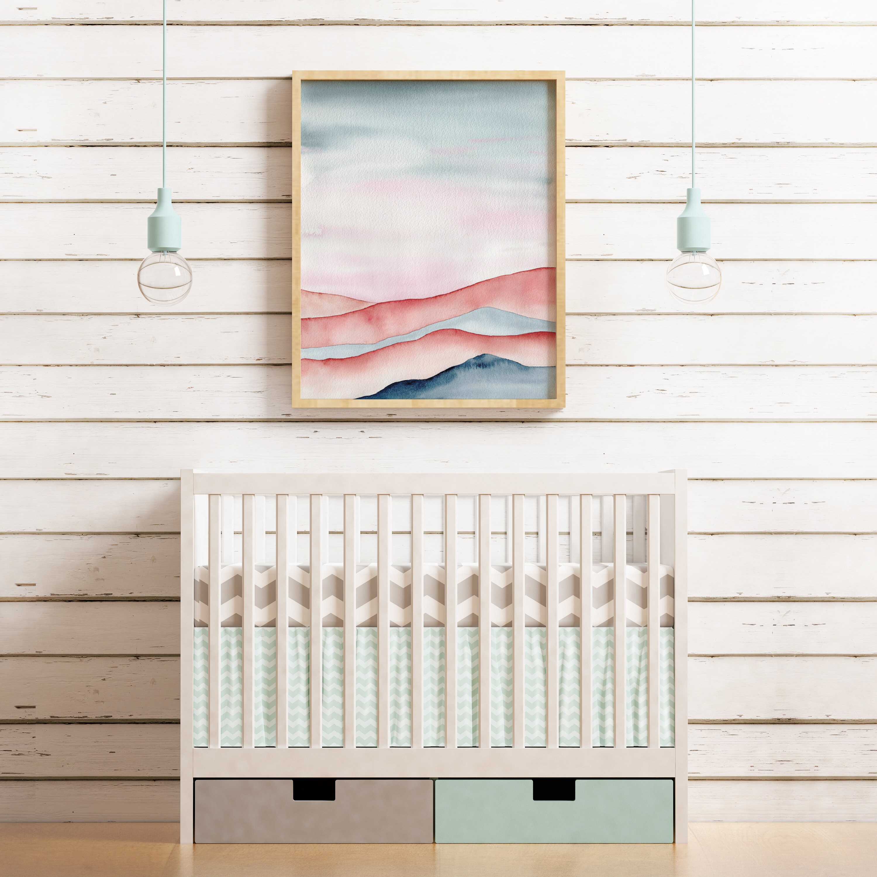 Set of 3 Watercolor Prints, Printable Wall Art, Landscape Watercolor ...