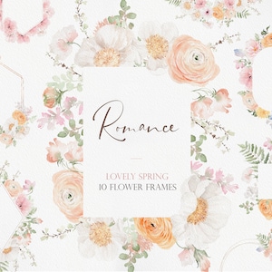 Romance Floral, aquarelle clipart, aquarelle fleur PNG, fleur de mariage, fleur de printemps, aquarelle printemps fleur, aquarelle Bouquet