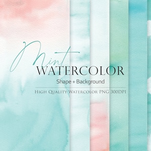Aquarel achtergrond clipart, Aquarel rand, Aquarel vorm, Aquarel mint, Design middelen, Aquarel middelen