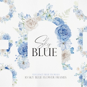 Hemel BLAUWE Bloem, Aquarel Bloem PNG, Aquarel Clipart, Blauwe Bloem Clipart, Aquarel Blauwe Bloem, Boho Bloem Clipart, Blauwe Bloem